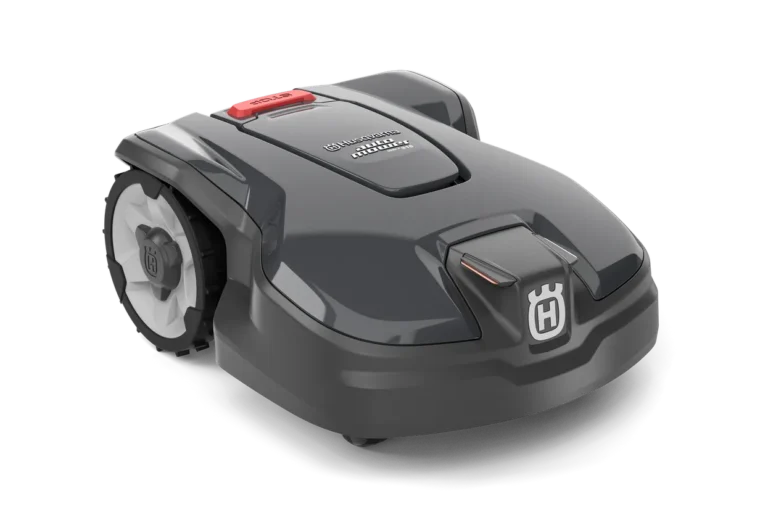 Seitenansicht eines Husqvarna Mähroboters.