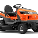Seitenansicht eines Husqvarna Aufsitzrasenmähers.