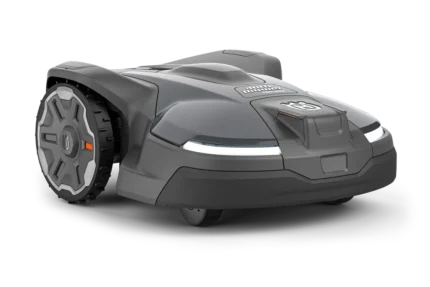 Seitenansicht eines Husqvarna Mähroboters mit seinem schlanken Design.
